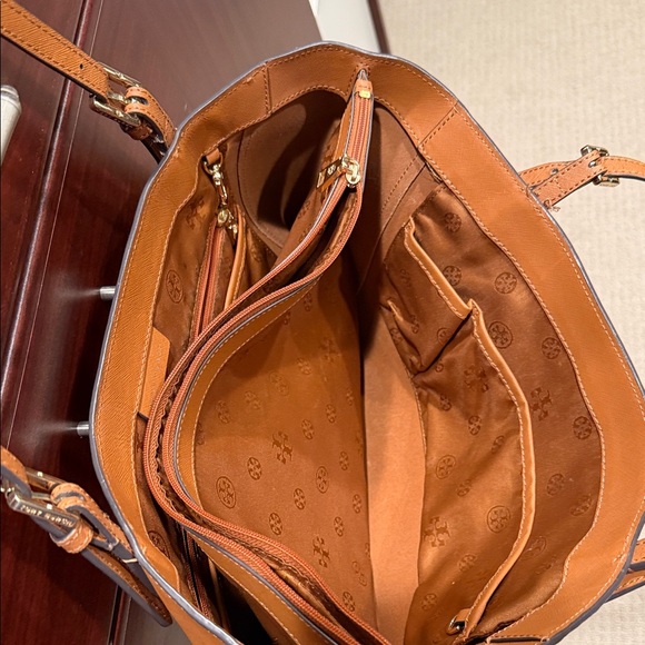 Tory Burch Camel Leather Tote - Picture 6 of 12